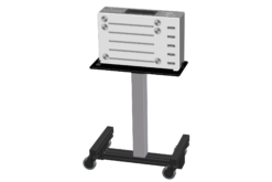 CUT_TROLLEY_004 mobile laboratory trolley with adjustable-height platform and lockable wheels for image quality testing equipment
