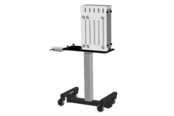CUT_TROLLEY_004 mobile laboratory trolley with adjustable-height platform and lockable wheels for image quality testing equipment